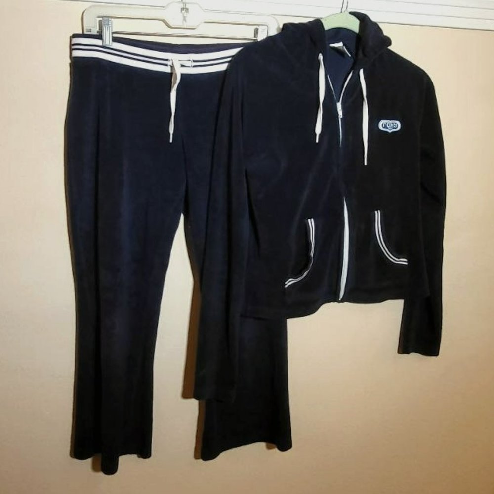 Roxy Quicksilver Navy Sweat Suit Set (Pants and Hooded Jacket) - Size Medium